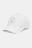 Armani Exchange șapcă de baseball din bumbac culoarea alb, cu imprimeu, XW000957 AF13846