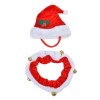 Set Căciulă și Fular Circular pentru C&acirc;ini, Accesorii Crăciun, Roșu, 12x15cm 20x4cm, Poliester, Oem