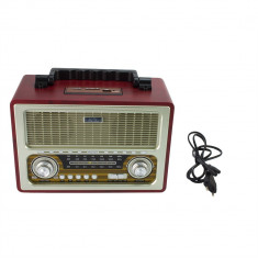 Radio portabil retro, bluetooth, 6W, MP3, USB, SD, 3 benzi AM FM SW, Sal foto