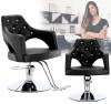 Scaun de coafat Leia hidraulic rotativ pentru salonul de coafură Suport cromat scaun de coafor
