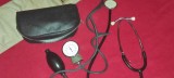 SPHYGMOMANOMETER JAPAN - vintage APARAT PT. VERIFICAT TENSIUNEA ARTERIALA CU PARA + STETOSCOP