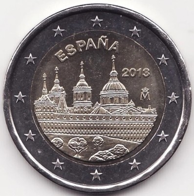 Moneda Spania - 2 Euro 2013 - Manastirea El Escorial foto