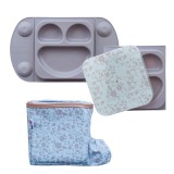Set farfurie diversificare &amp; gentuta gustare (sand/mauve)