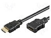 Cablu HDMI - HDMI, HDMI mufa, HDMI soclu, 2m, negru, Goobay - 31937
