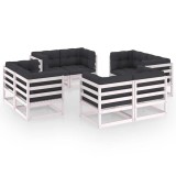 Cumpara ieftin Set mobilier de gradina cu perne, 8 piese, lemn masiv de pin