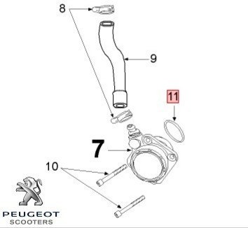 Garnitura originala compresor injectie (44.17x1.8 m) Peugeot Elystar - Jet Force - Looxor TSDI 2T 50cc foto