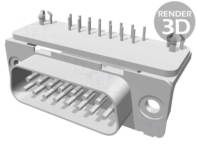D-Sub 15-Pin Soclu Tată PCB 90&deg; THT 6A