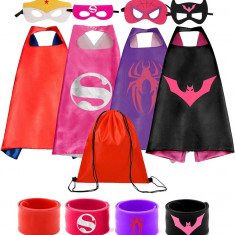 AZZO Superhero Capes Set și Brățări Costume pentru copii Halloween Crăciun Cospl