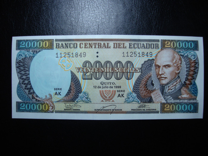 ECUADOR 20.000 SUCRES 1999 UNC