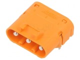 Soclu Alimentare DC pentru PCB THT Portocalie