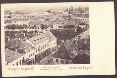 409 - LUGOJ, Timis, Panorama, Litho, Romania - old postcard - used - 1900 foto