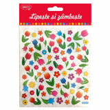 Cumpara ieftin Abtibilduri DACO Lipeste si Zambeste, Model Lalele, Multicolor, 65 Buc/Set, Autocolante Copii, Stickere Decorative, Stickere pentru Copii, Abtibilduri