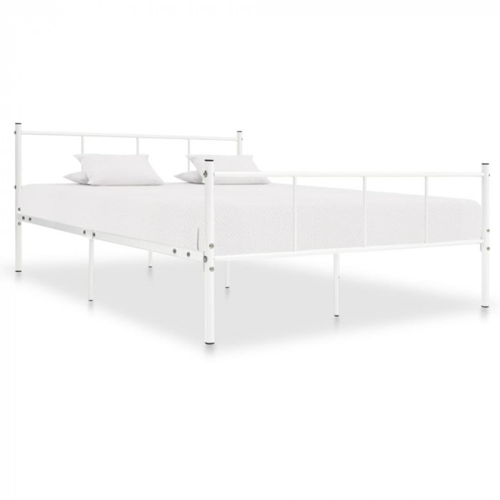 Cadru de pat, alb, 120 x 200 cm, metal GartenMobel Dekor