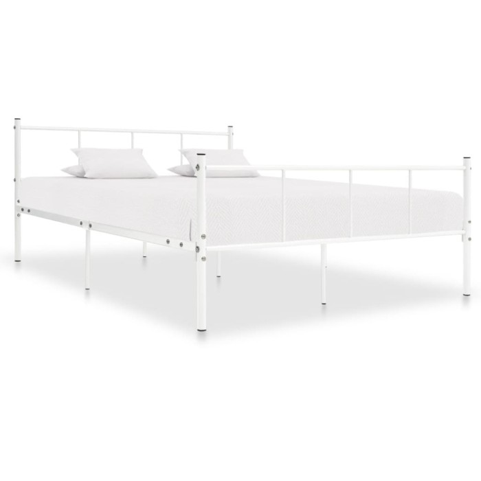 vidaXL Cadru de pat, alb, 120 x 200 cm, metal 284631