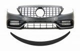 Bara Fata cu Grila cu/fara camera 360 si Eleron portbagaj Negru Mat Mercedes C-Class C205 (2014-2018) C63 GT-R Design Performance AutoTuning, KITT