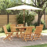 VidaXL Set de masă pentru grădină 7 pcs Maro 160 x 80 x 75 cm
