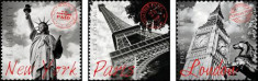 Puzzle Educa - Paris London New York 3 x 500 piese foto