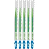 HiKOKI JPU10 - Set panze fierastrau pendular tija cu un prag de prindere (T) 132 mm lemn cu cuie taiere dreapta grosiera 5 bucati