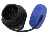 Soclu SP21 WEIPU tată PIN 12 cu capac protecție IP68 5A lipire