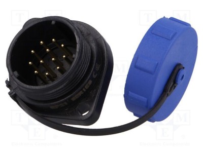 Soclu SP21 WEIPU tată PIN 12 cu capac protecție IP68 5A lipire foto