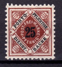 ✅ ( S34 ) Germania veche - Wurttemberg 1917 " Cifra in romb " ,serie Mi.130 cota 1,40 &euro; , nestampilat /negumat