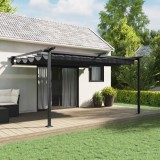 vidaXL Foișor montat pe perete Antracit 3 x 4 m Oțel