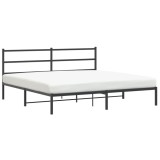 Cumpara ieftin Cadru de pat metalic cu tablie, negru, 180x200 cm