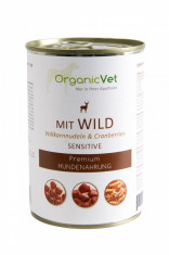 OrganicVet Sensitive - Vanat, afine si paste - 400 gr foto