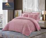 Cumpara ieftin Lenjerie pat cu pilota inclusa din catifea si blanita artificiala de iepure,cearceaf cu elastic,roz - A1209