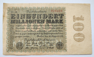 Germania - 100 Milioane Mark 1923 - L2 foto