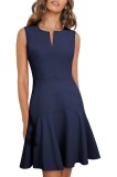 Rochie de cocktail chic și elegantă pentru femei, stil Rockabilly Swing, fără m&acirc;neci, decolteu &icirc;n V A311