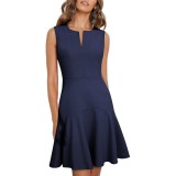 Rochie de cocktail chic și elegantă pentru femei, stil Rockabilly Swing, fără m&acirc;neci, decolteu &icirc;n V A311