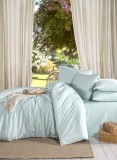 Lenjerie Pat Damasc Premium 200x220 cm + 2 Fete Perna 50x70 cm, Eleganta, Bumbac Fin, Cearceaf Pat 220x240 cm