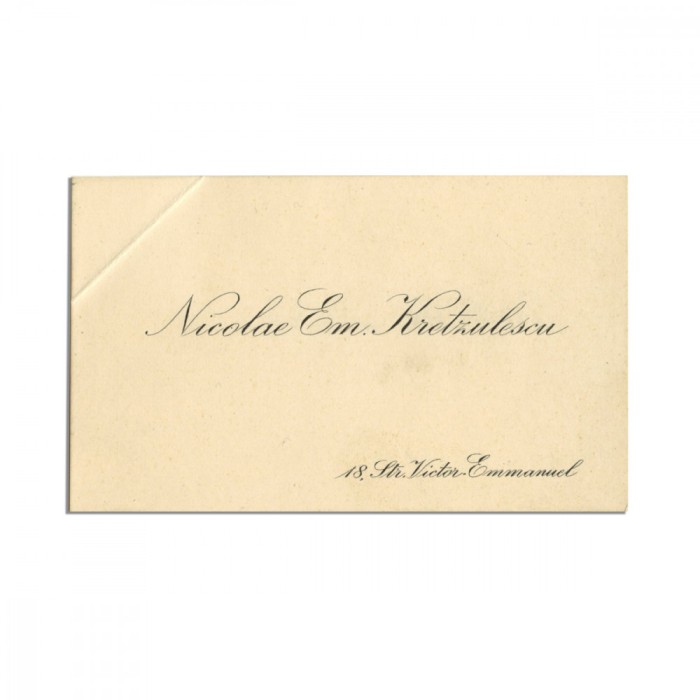 Nicolae Em. Kretzulescu, carte de vizită