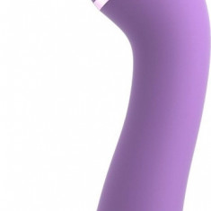 Vibrator Duo Wand Massage-Her, 2 Capete Stimulatoare, 10 Moduri Vibratii, Silicon, USB, Roz, 20 cm