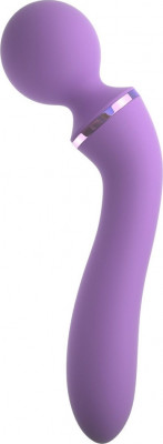 Vibrator Duo Wand Massage-Her, 2 Capete Stimulatoare, 10 Moduri Vibratii, Silicon, USB, Roz, 20 cm foto