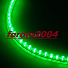 Banda led flexibila, culoare verde, 24 cm, 24 led, angel-eyes, rezistenta la apa foto