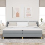 VidaXL Pat cu arcuri și saltea crem 90x200 cm Gri deschis 200 x 200 cm