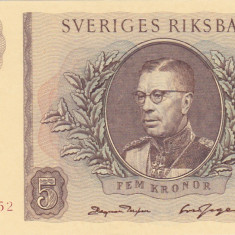 Suedia 5 kronor coroane 1963 UNC