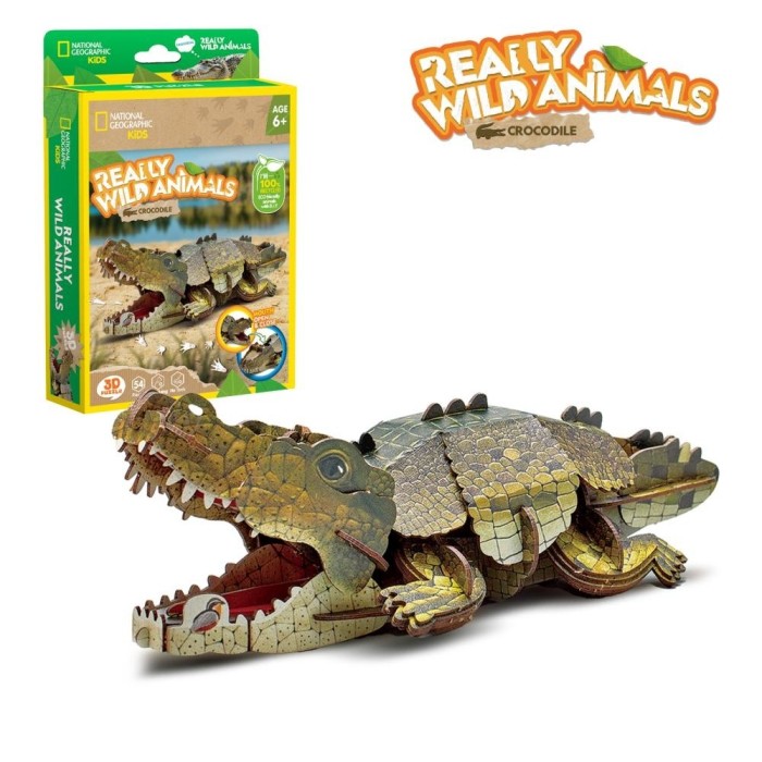 Cubic Fun - National Geographic Animale Salbatice Puzzle 3D Crocodil 54 piese