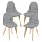 Scaune bucatarie Kopparberg HG2VE set 4 buc poliester/ fag gri deschis [en.casa] HausGarden Leisure