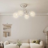 Plafonieră cu abajururi de sticlă formă floare 4 becuri LED G9