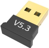 Cumpara ieftin Adaptor Bluetooth negru USB 5.3, mini dongle wireless pentru PC si laptop, conectare casti, boxe, mouse, tastatura, controller si periferice compatibi