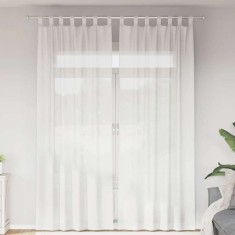 vidaXL Perdele Voile cu Bucle 2 buc Alb 140x260 cm