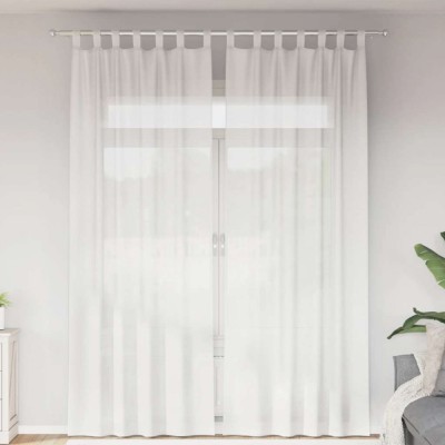 vidaXL Perdele Voile cu Bucle 2 buc Alb 140x260 cm foto