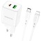 Incarcator Retea Cu Cablu Lightning Borofone BN7, 20W, 3A, 1 x USB-A - 1 x USB-C, Alb
