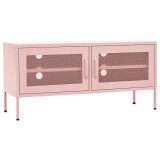 Cumpara ieftin Comoda TV, roz, 105x35x50 cm, otel