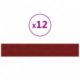 Panouri de perete 12 buc. roșu vin 90x15 cm textil 1,62 m&sup2;