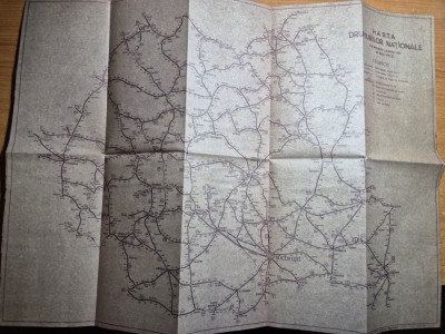 harta drumurilor nationale - din anul 1973 - dimensiuni 55/40 cm foto