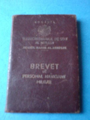 Regatul Romaniei Brevet personal navigant militar- pilot aviator foto